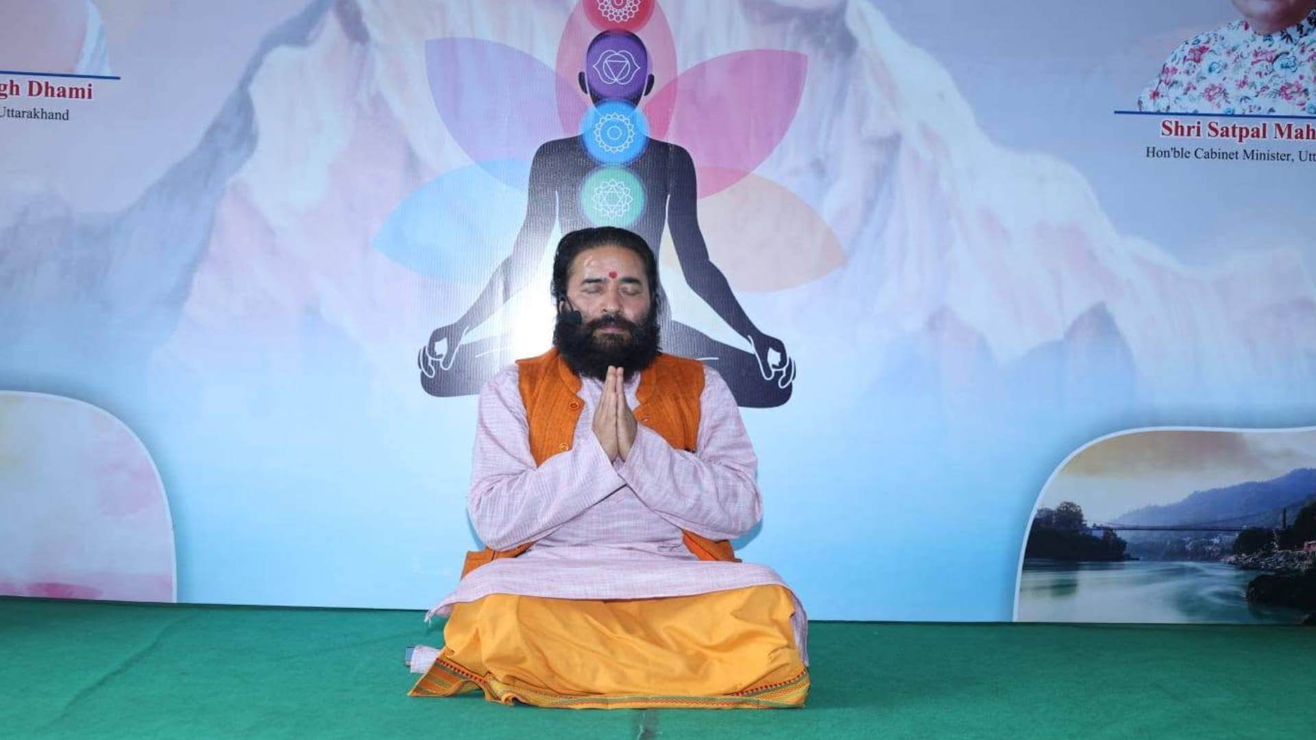Acharya Dr. Bipin Joshi leading a yoga session